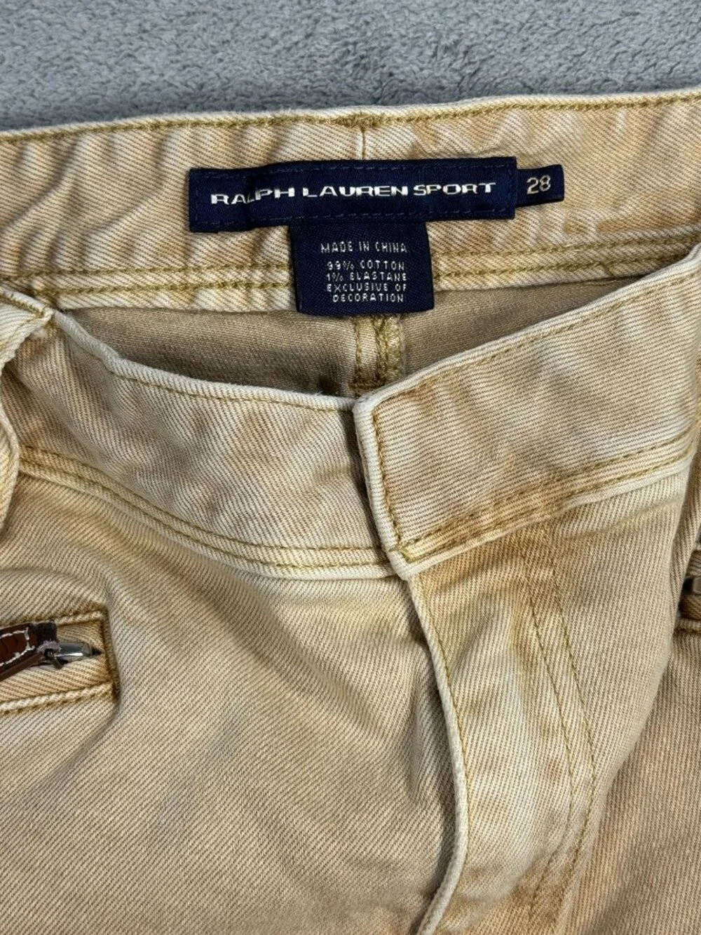 Vtg Ralph Lauren Sport Mid Rise Horse Riding Ankle Pants Womens 28 Tan Preppy